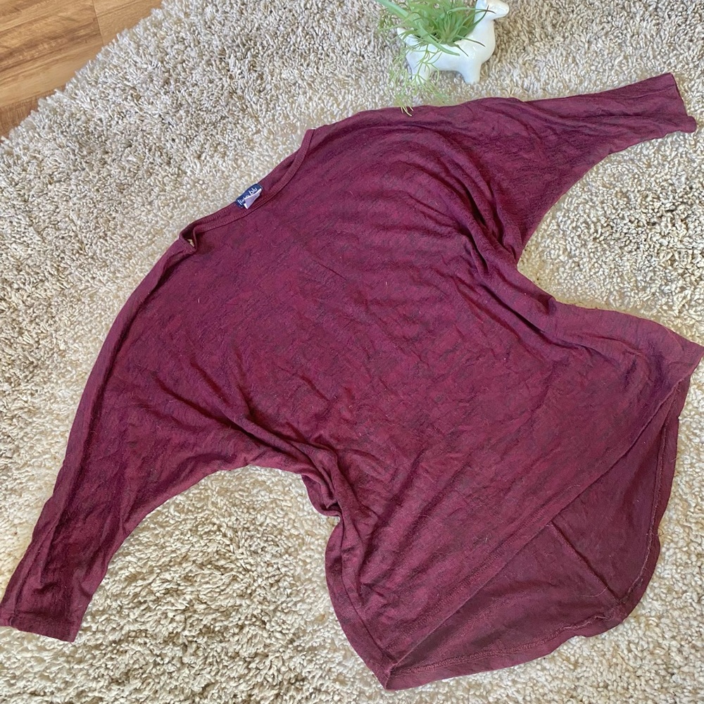 Unique flowy and casual free shaping maroon blouse. Lazy cute not trying…